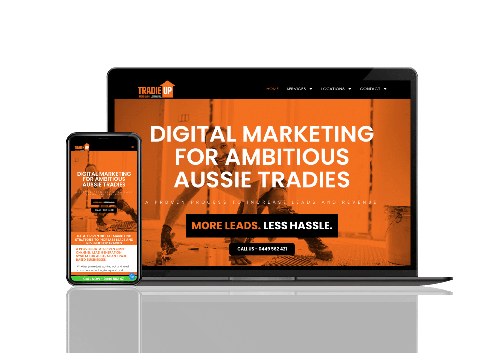 WordPress Website Design For Tradies on a laptop and mobile phone