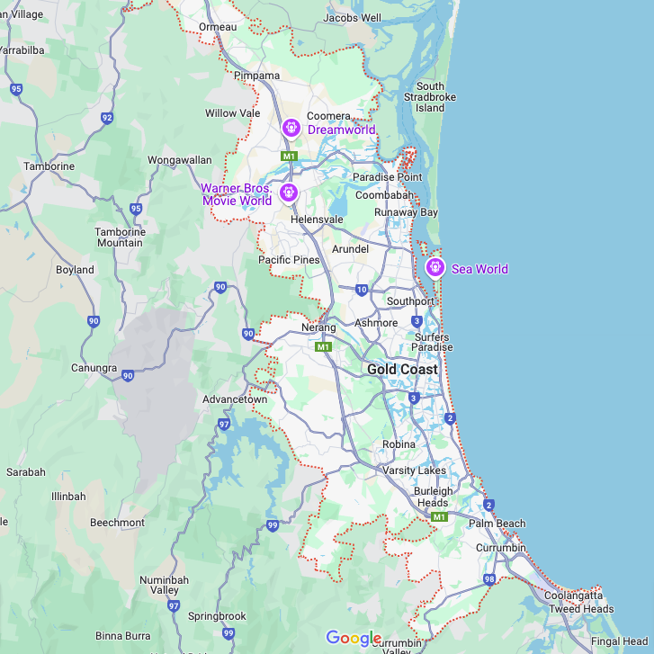 Google Map of Gold Coast - Digital Marketing For Tradies on the Gold Coast. Tradie Up